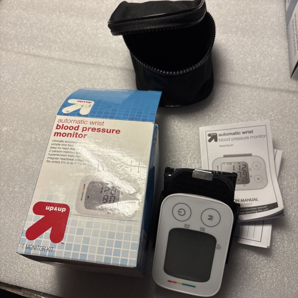 NEW! Blood Pressure Monitor Kit with Adult Automatic Wrist Cuff by Up & Up